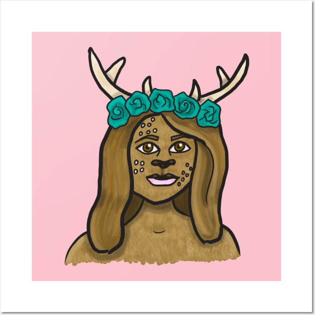 Deer Person Wall Art by tesiamarieart